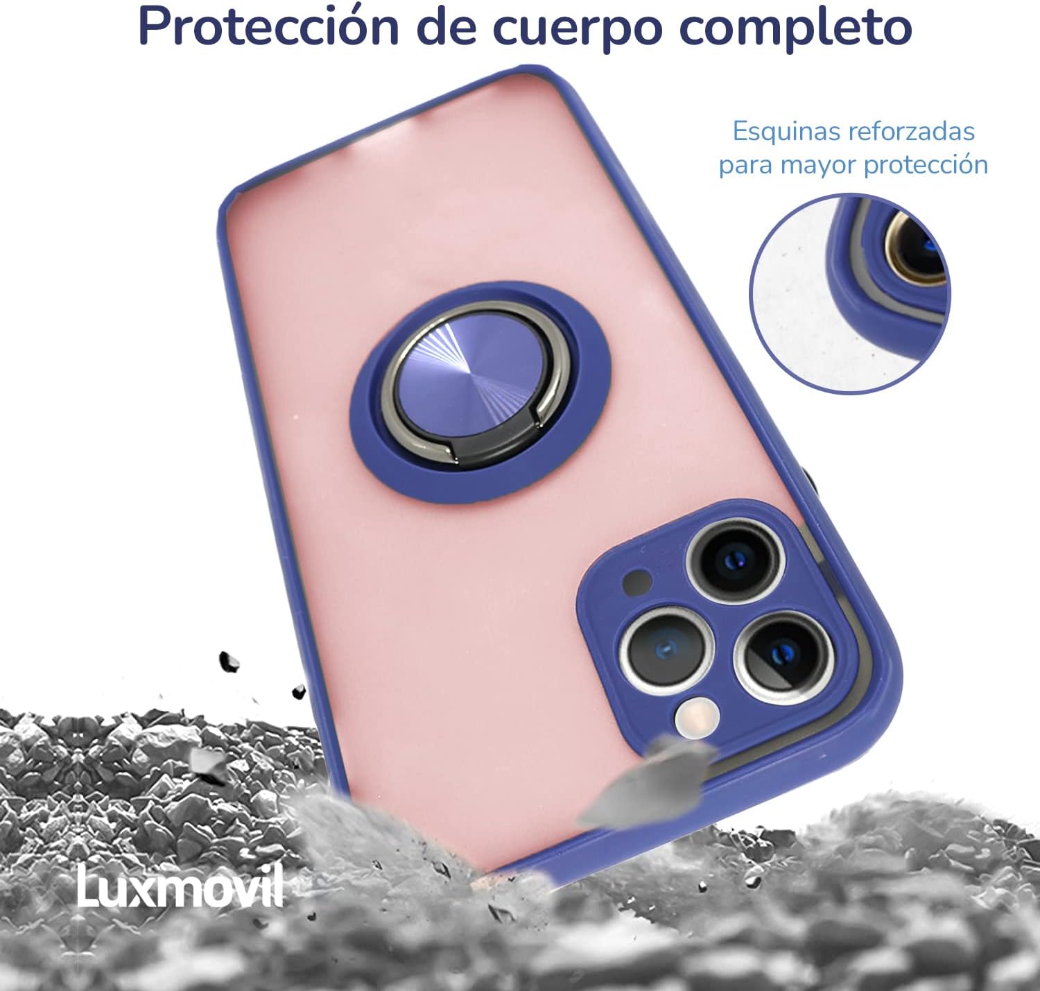 iPhone X / XS zadné púzdro s prsteňom modré