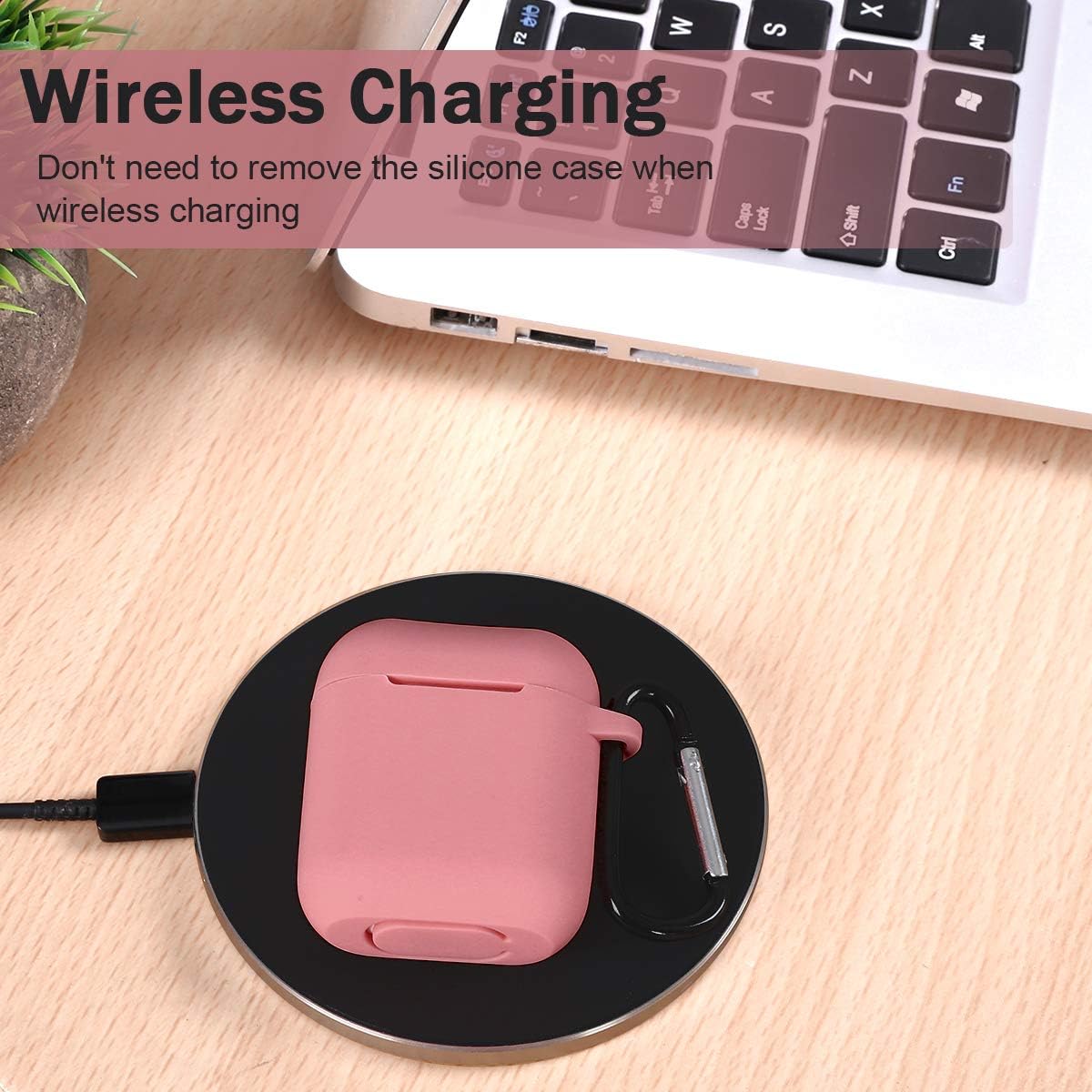 AirPods 2 a 1 ružové ochranné púzdro