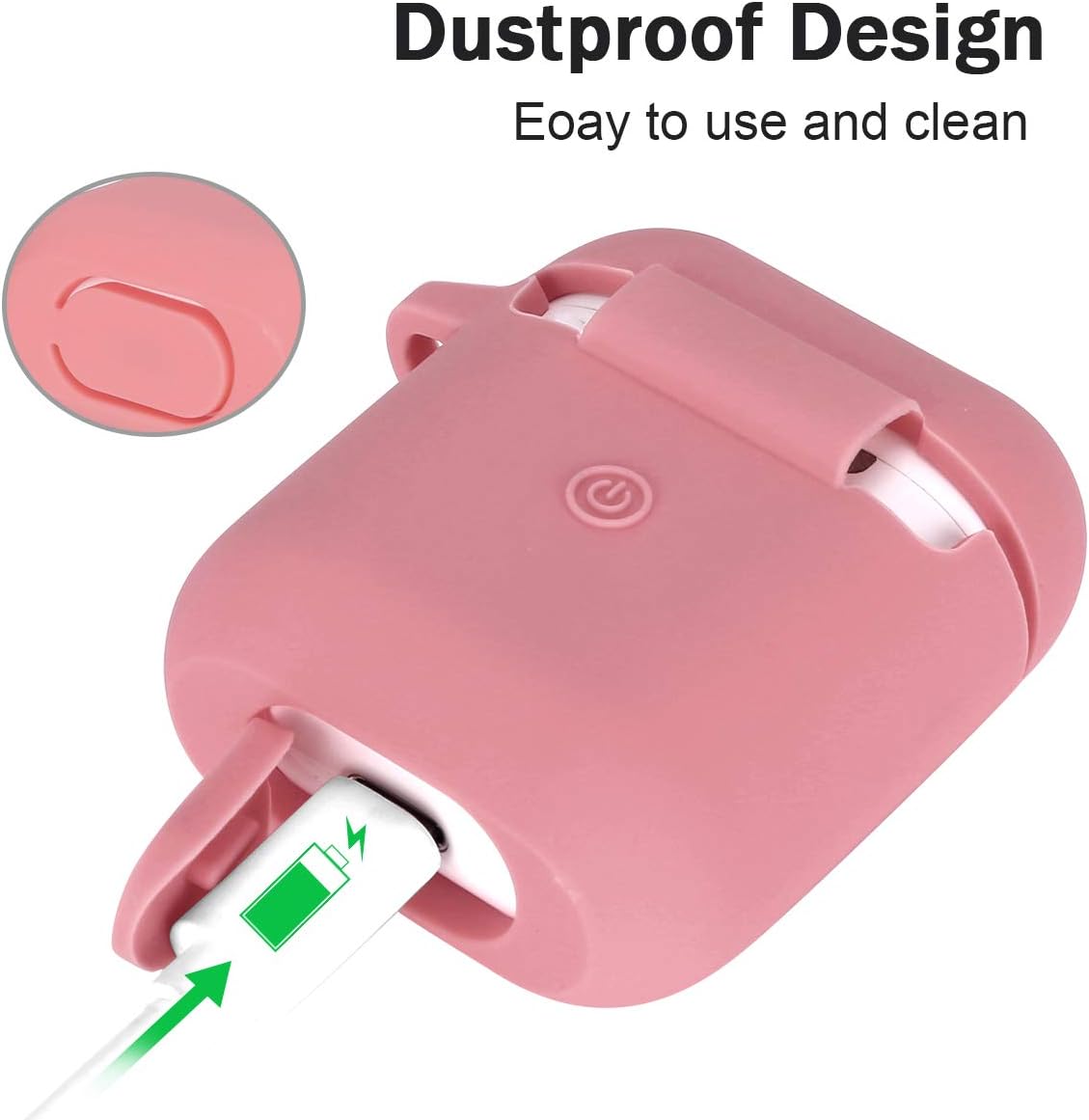 AirPods 2 a 1 ružové ochranné púzdro