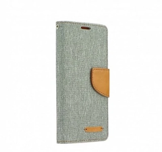 iPhone 6 / 6S Canvas knižkový obal sivo-hnedý