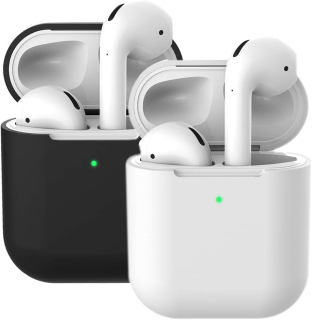 AirPods 2 a 1 silikónové obaly biely a čierny