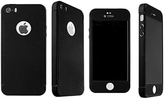 Celotelový 360° kryt a sklo iPhone 5 / 5S / SE čierny
