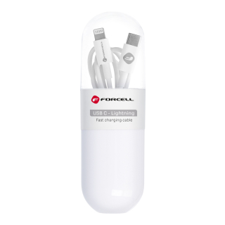 FORCELL C291 kábel Type C na Lighninng PD 27W TUBE 1 meter biely