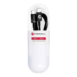 FORCELL C293 kábel Type C na Type C PD QC 48W TUBE 1 meter čierny