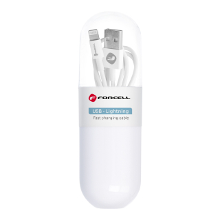 FORCELL C316 kábel USB A na Lightning 1A TUBE 1 meter biely