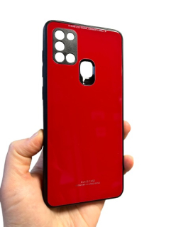 Samsung Galaxy A21s zadný kryt Glass červený kvalita B