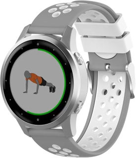 Garmin Vivoactive 4S/ Vivomove 3S/ Venu 3S/ Venu 2S, Forerunner 255S silikónový remienok bielo-sivý