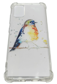 Samsung Galaxy A51 zadné púzdro priehľadné Armor potlač vták