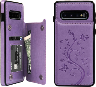 Samsung Galaxy S10 zadné púzdro kožené fialové