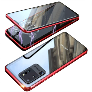 Samsung Galaxy S20 Ultra púzdro 360° celotelové s kovovým rámom červené