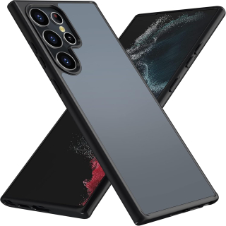 Samsung Galaxy S23 Ultra zadné púzdro polopriehľadné s čiernym lemom