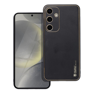 Samsung Galaxy S24 Plus zadné púzdro LEATHER čierno-zlaté