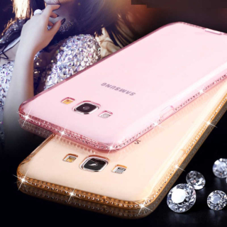 Samsung Galaxy S8 silikónové púzdro s kryštálmi zlaté