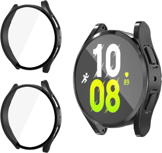 Samsung Galaxy Watch 5 / 4  40mm ochranná krytka so sklom čierna 2ks v balení