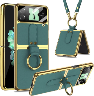 Samsung Galaxy Z Flip 4 5G kožené púzdro zelené