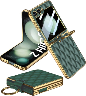 Samsung Galaxy Z Flip 5 elegantný zelený kryt s ochranným sklom