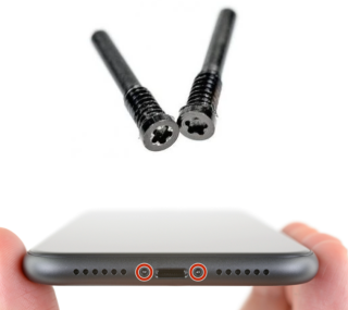 Spodné skrutky iPhone X - 14 Pro Max čierne 2ks