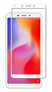 Xiaomi Redmi 6 / 6A ochranné sklo biele (3D FULL GLUE)