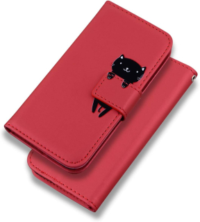 Huawei P40 Pro púzdro book tmavočervené mačka