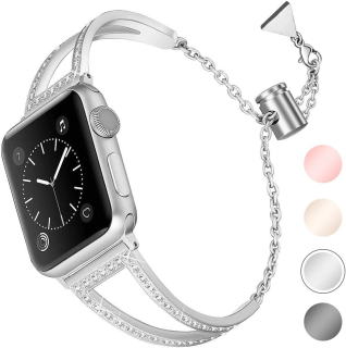 Apple Watch 38mm / 39mm / 40mm / 41mm kovový remienok strieborný