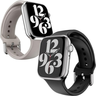 Apple Watch 38mm / 39mm / 40mm / 41mm silikónové remienky 2ks čierny a sivý