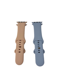 Apple Watch 38mm / 39mm / 40mm / 41mm silikónové remienky 2ks modrý a ružový