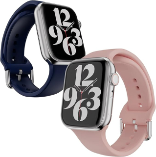 Apple Watch 38mm / 39mm / 40mm / 41mm silikónové remienky 2ks ružový a tmavo modrý