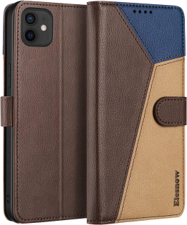 iPhone 12 Mini púzdro book Elesnow Hnedé
