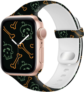 Apple Watch 41mm / 40mm / 39mm / 38mm silikónový remienok lebky kosti