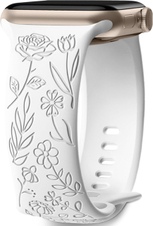 Apple Watch 41mm / 40mm / 39mm / 38mm silikónový remienok s rytinou ruží