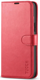 iPhone 13 / 14 púzdro book TUCCH blokovanie RFID červené