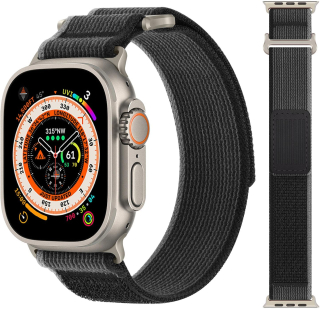 Apple Watch 49mm / 46mm / 45mm / 44mm / 42mm remienok nylonový čierno šedý M/L