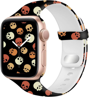 Apple Watch 49mm / 46mm / 45mm / 44mm / 42mm silikónový remienok lebky