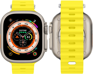 Apple Watch 49mm / 46mm / 45mm / 44mm / 42mm silikónový remienok žltý