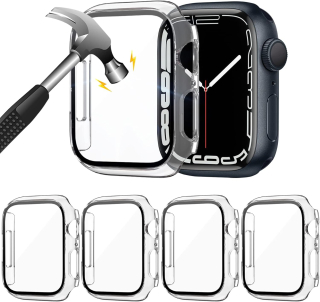 Apple Watch 7/8/9 41mm púzdro so sklom transparentné 4ks v balení