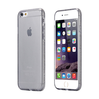 iPhone 6 / 6S silikónové púzdro s kryštálmi čierne
