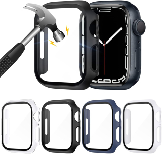 Apple Watch 7/8/9 45mm púzdro so sklom mix farieb 4ks v balení