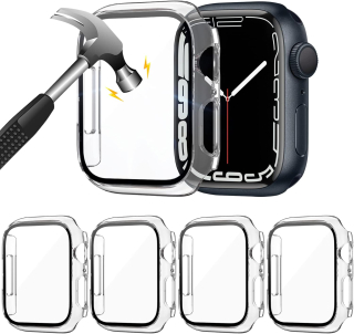 Apple Watch 7/8/9 45mm púzdro so sklom transparentné 4ks v balení