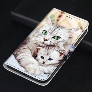Samsung Galaxy S21 FE púzdro book mačičky + ochranná fólia