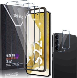 Samsung Galaxy S22 set 3ks ochranné sklo displeja a 2ks ochranné sklo fotoaparátu