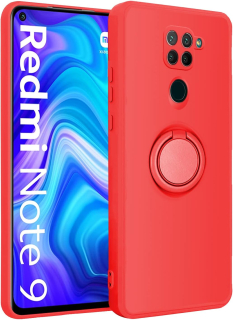Xiaomi Redmi Note 9 zadné púzdro Soft červené s prsteňom