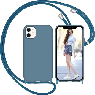 iPhone 11 zadné púzdro so šnúrkou modré