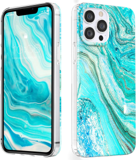 iPhone 13 Pro zadné púzdro vzor mramor modré